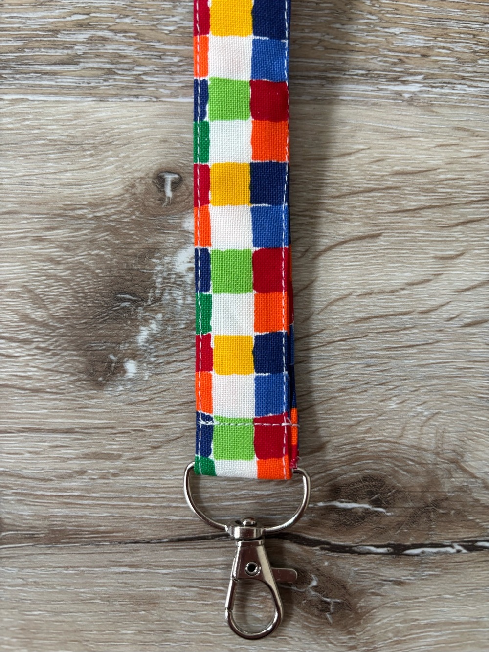Colorful Checker Wristlet Key Fob - Multicolor - Picture 3 of 3
